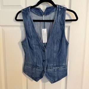 Young Fabulous & Broke Denim Vest | Women’s Size M | Blue Jean Button Vest